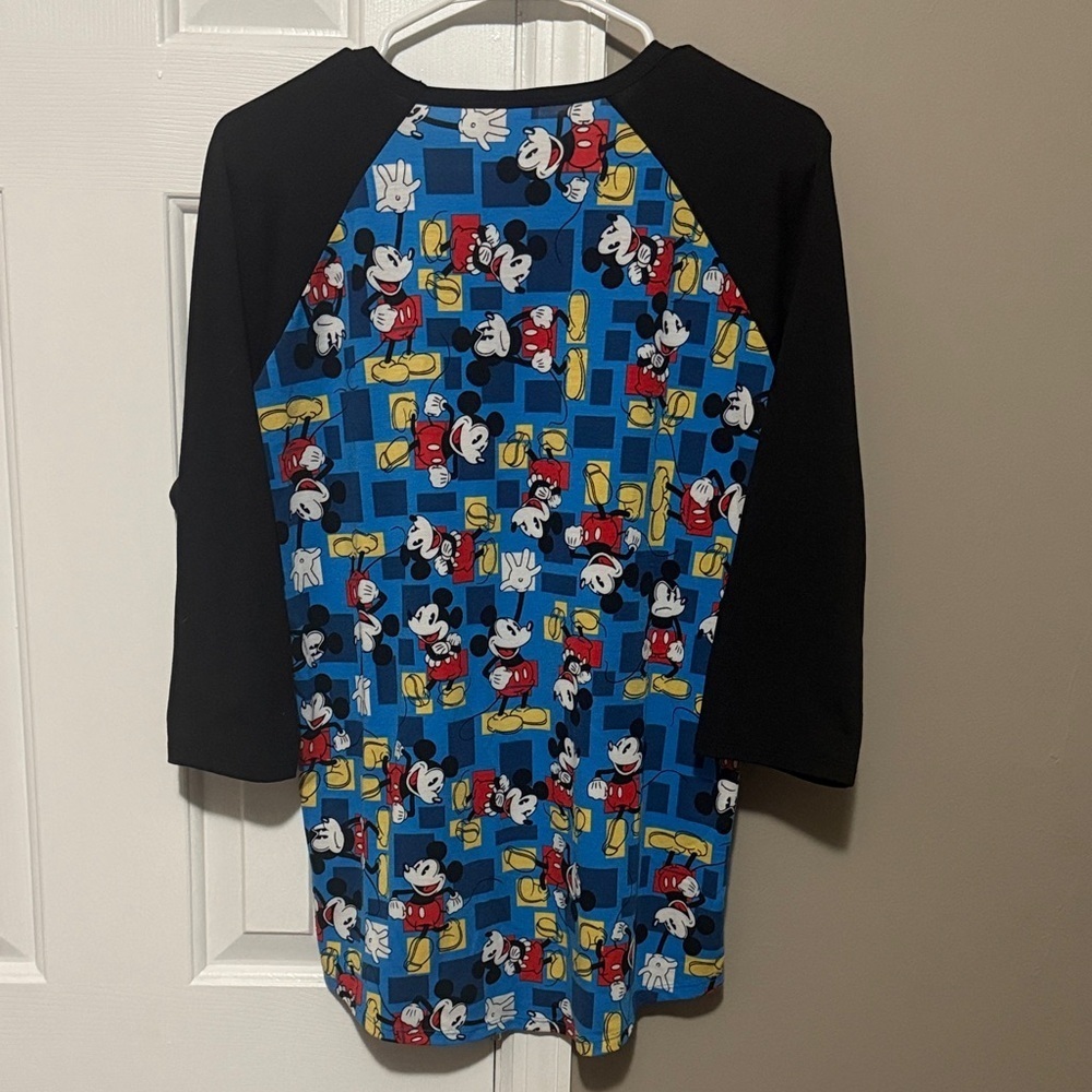 LuLaRoe Mickey Mouse 3/4 Sleeve Tee - Blue and Black Size Medium - Picture 3 of 4